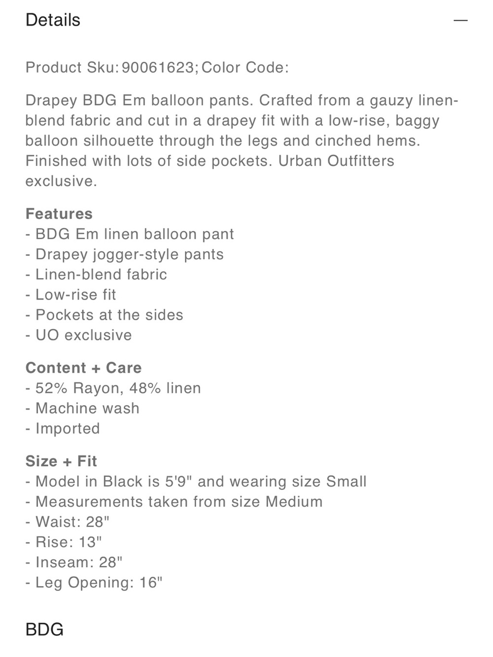 Urban Outfitters EM linen Balloon Pants - Picture 7 of 9